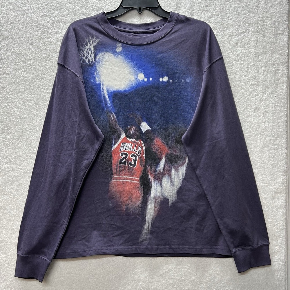 Nike Jordan Womens Size XL Purple Dri FIt Long Sleeve Graphic MJ Tee Shirt